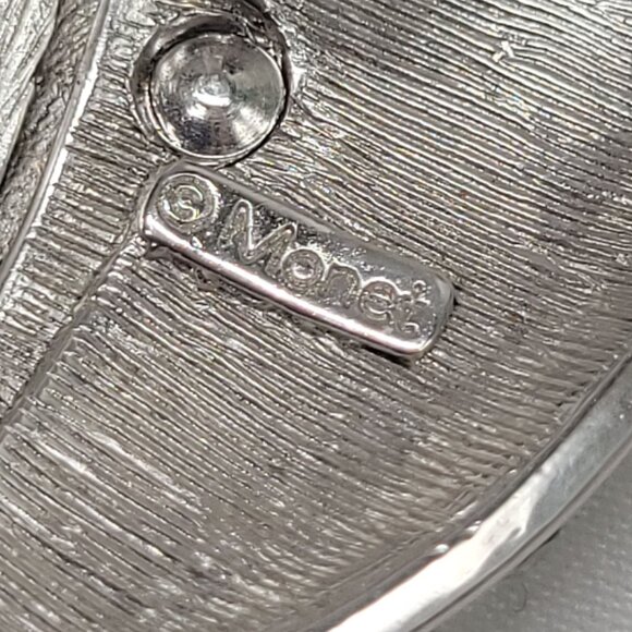 Vtg Monet Large Bird of Paradise Brooch Pin Pave Rhinestone Silver Tone Elegant - Picture 3 of 11